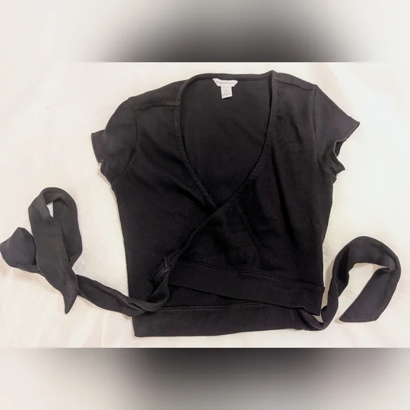 Organic Basics Core Rib Wrap Crop Top XS - Picture 4 of 5